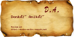 Donkó Anikó névjegykártya