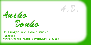 aniko donko business card